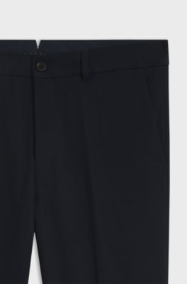 Pantaloni slim fit in cotone, cashmere e tessuto elasticizzato, Blu scuro