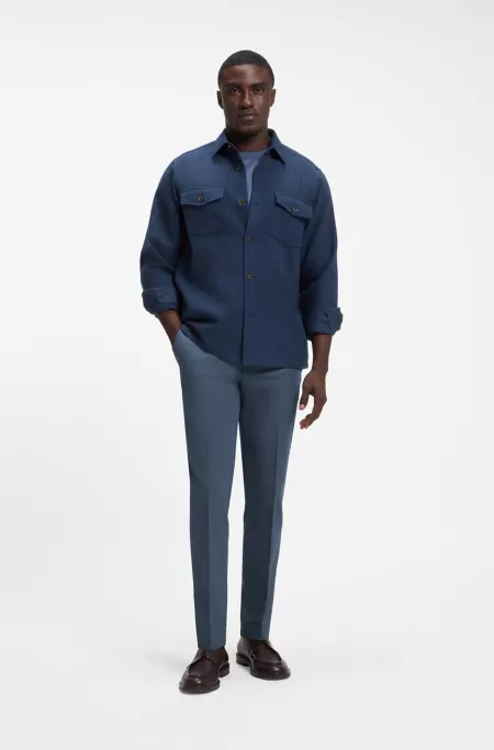 Pantalones slim fit de mezcla de algodón
