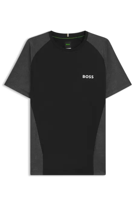 Slim-Fit T-Shirt aus Mesh-Jersey mit kontrastfarbenen Einsätzen