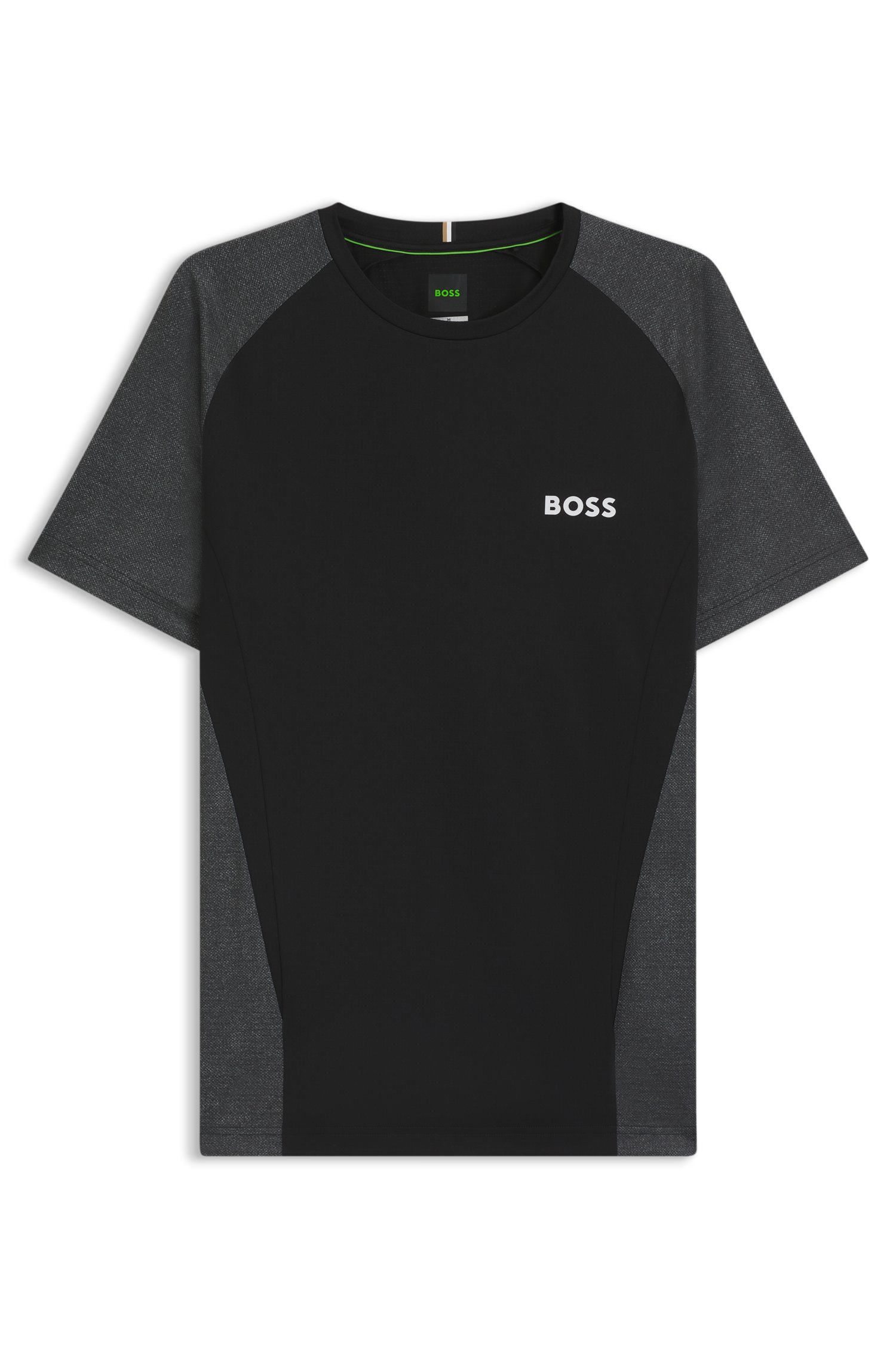Boss Slim-fit T-shirt in mesh jersey with contrast inserts herr