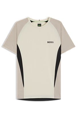 Slim-fit T-shirt in mesh jersey with contrast inserts