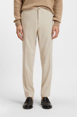 Tapered-fit trousers with cargo pockets, Beige