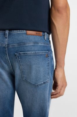 Maine regular-fit jeans in blue comfort-stretch denim, Blue