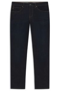 Maine regular-fit jeans in blue soft-motion denim, Dark Blue