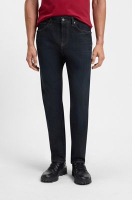 Maine regular-fit jeans in blue soft-motion denim, Dark Blue