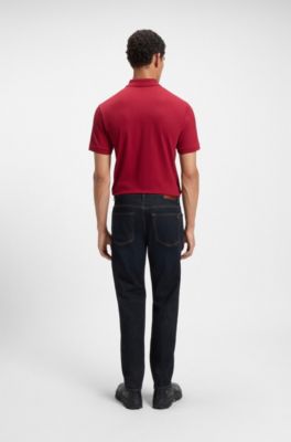 Maine regular-fit jeans in blue soft-motion denim, Dark Blue