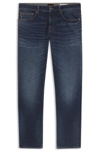 Delaware slim-fit jeans in blue soft-motion denim, Dark Blue