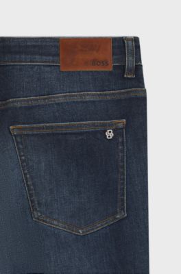 Delaware slim-fit jeans in blue soft-motion denim, Dark Blue