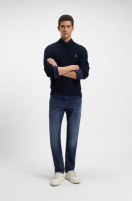 Delaware slim-fit jeans in blue soft-motion denim, Dark Blue