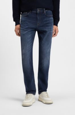 Delaware slim-fit jeans in blue soft-motion denim, Dark Blue