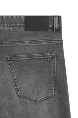 Slim-fit Delaware-jeans van grijs soft-motion denim, Grijs