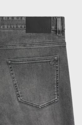 Delaware slim-fit jeans in grey soft-motion denim, Grey