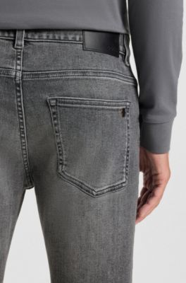 Slim-fit Delaware-jeans van grijs soft-motion denim, Grijs