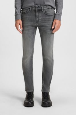 Slim fit Delaware-jeans i gr&aring; och mjuk denim, Gr&aring;