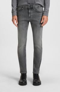 Delaware slim-fit jeans in grey soft-motion denim, Grey