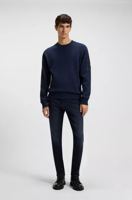Tapered-fit jeans in blue comfort-stretch denim