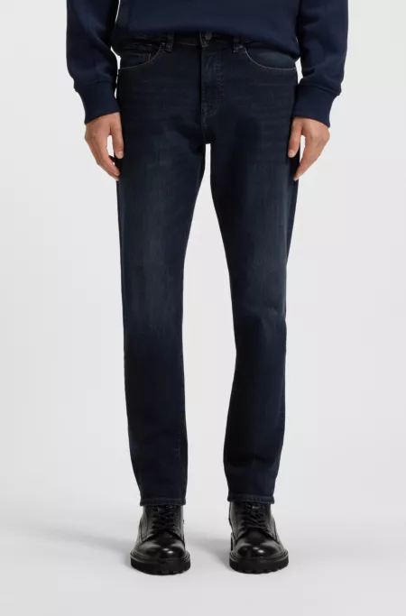 Tapered-fit jeans in blue comfort-stretch denim