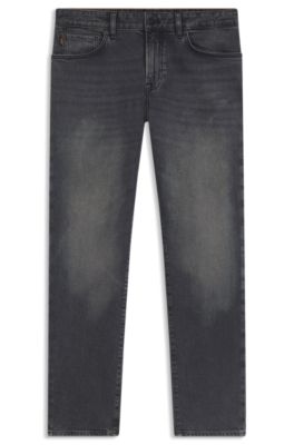 Maine regular-fit jeans in grey comfort-stretch denim, Dark Grey