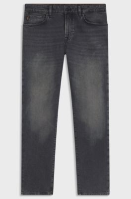 Maine regular-fit jeans in grey comfort-stretch denim, Dark Grey