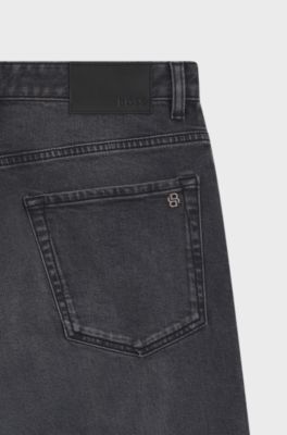 Maine regular-fit jeans in grey comfort-stretch denim, Dark Grey