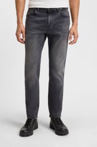 Maine Regular-Fit Jeans aus bequemem Stretch-Denim in Grau, Dunkelgrau