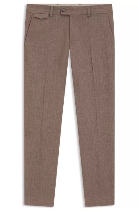 Tapered-fit trousers in cotton, cashmere and stretch
