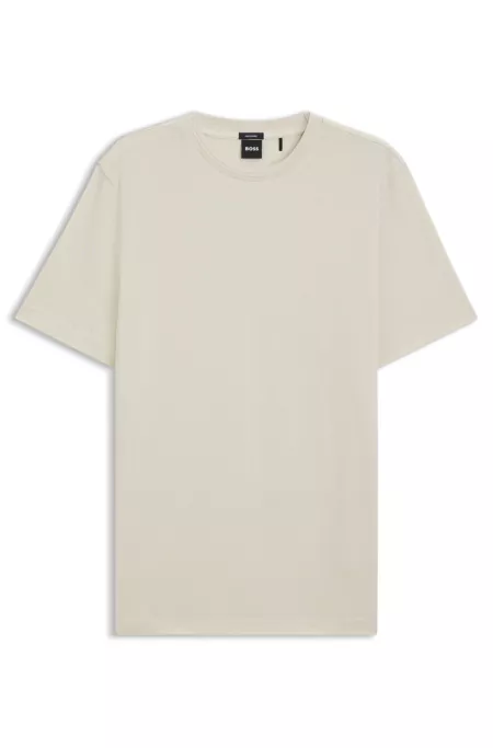 Cotton T-shirt with herringbone structure