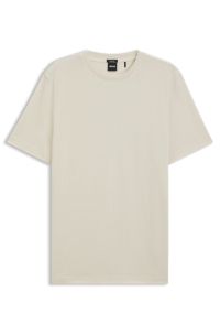 Cotton T-shirt with herringbone structure, Natural