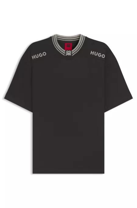 HUGO x RB cotton T-shirt with tipping and logos