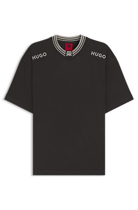 HUGO x RB cotton T-shirt with tipping and logos