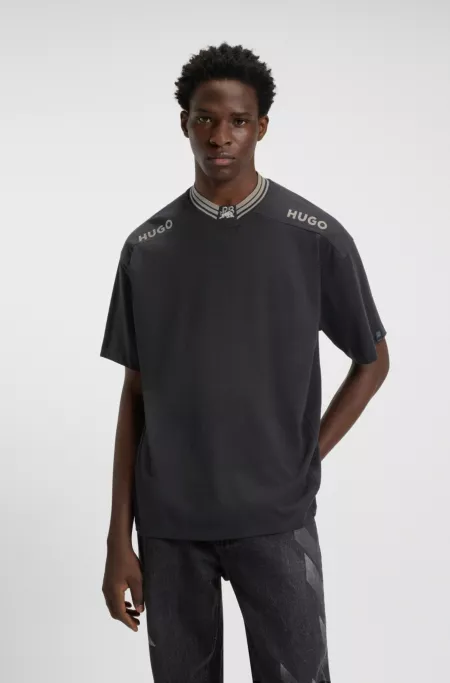 T-shirt en coton HUGO x RB avec bordure et logos