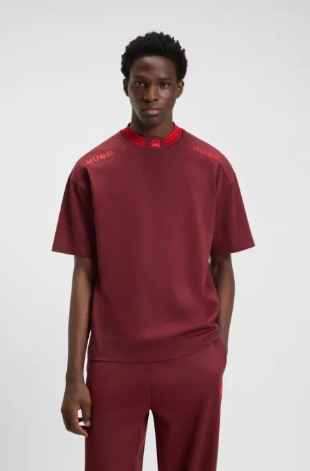 T-shirt en coton HUGO x RB avec bordure et logos