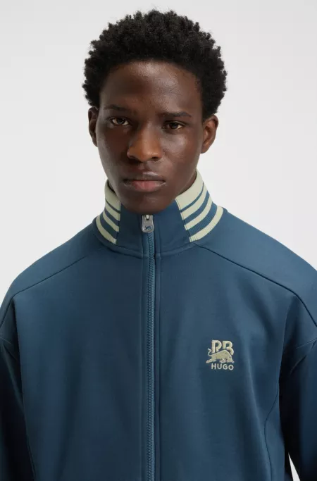HUGO x RB zip-up sweatshirt with bull-graphic logo