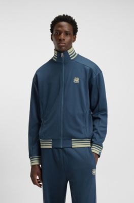 Sweat zipp&eacute; HUGO x RB avec logo taureau graphique, Bleu fonc&eacute;