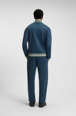 HUGO x RB-sweatshirt met rits en logo met stiergraphic, Donkerblauw