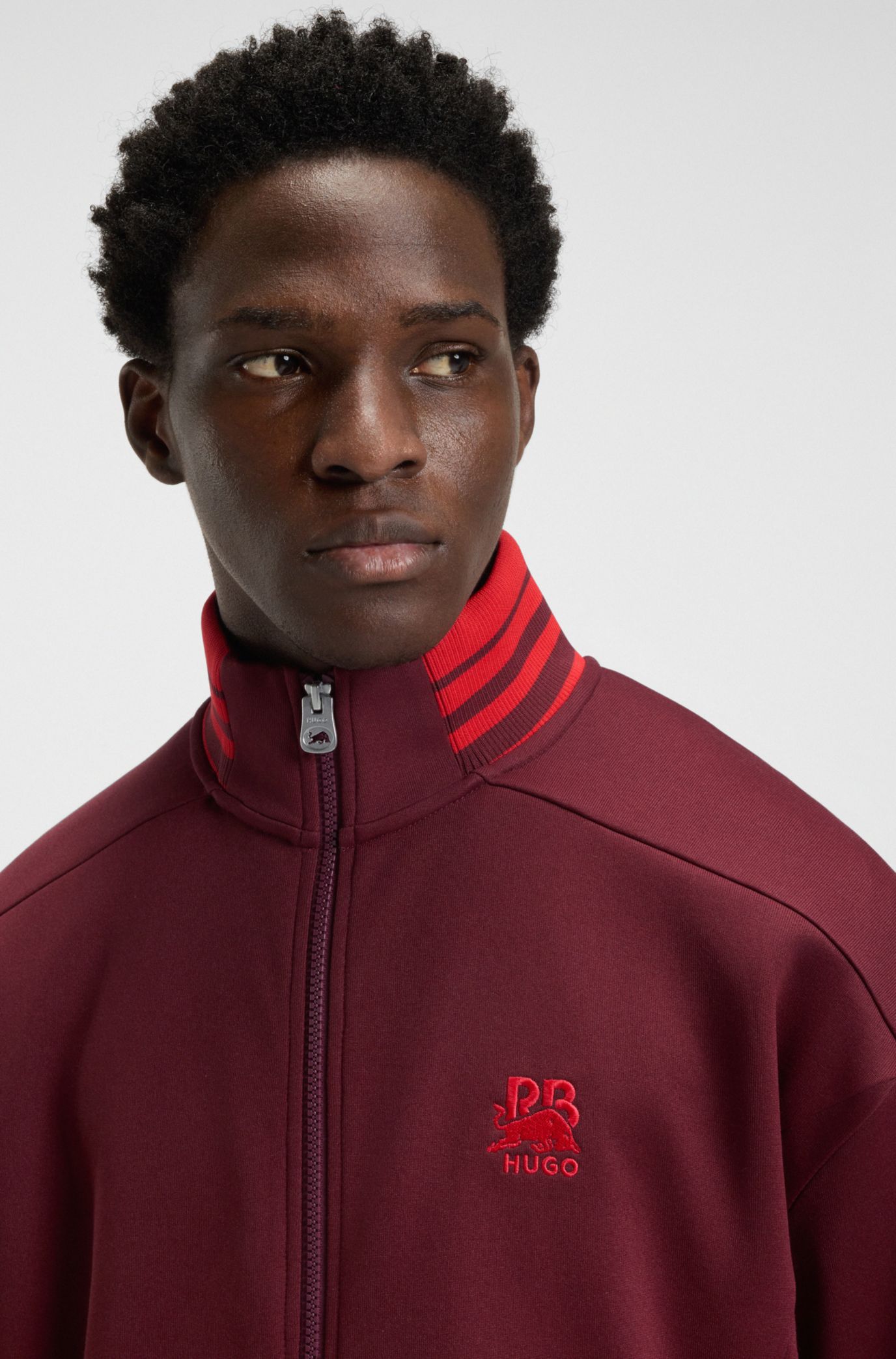 HUGO - HUGO x RB zip-up sweatshirt with bull-graphic logo