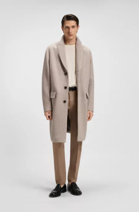 Formal coat in cashmere and virgin wool