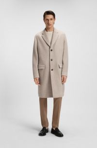 Formal coat in cashmere and virgin wool, Light Beige