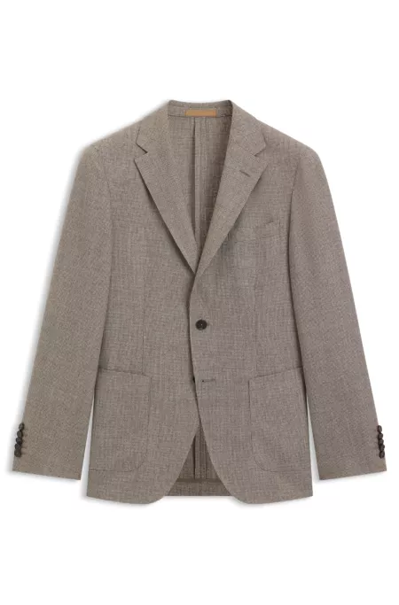 Slim-fit blazer in micro-patterned virgin wool