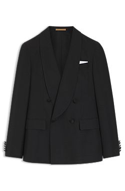 Double-breasted tuxedo jacket in silk