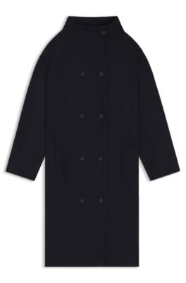 Double breasted coat in virgin wool and cashmere