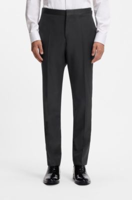 Two-piece slim-fit tuxedo suit blended with silk, Black