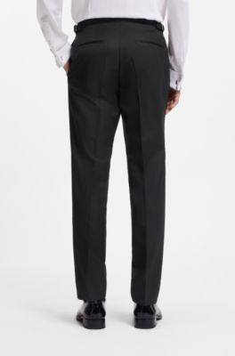 Two-piece slim-fit tuxedo suit blended with silk, Black