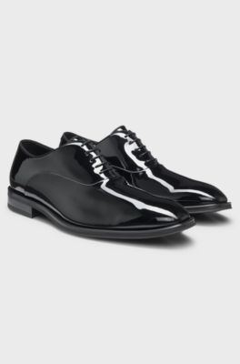 Oxford shoes in patent faux leather, Black