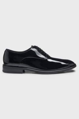 Zapatos Oxford de charol sint&eacute;tico, Negro