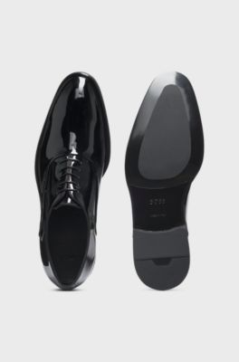 Oxford shoes in patent faux leather, Black