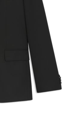 Two-piece modern-fit suit in stretch twill, Black