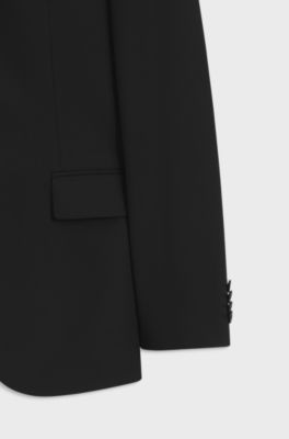 Two-piece modern-fit suit in stretch twill, Black