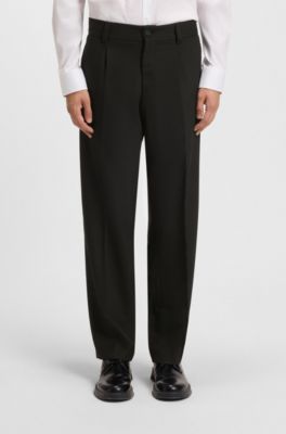 Tweedelig modern-fit pak van stretchtwill, Zwart