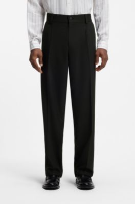 Two-piece modern-fit suit in stretch twill, Black